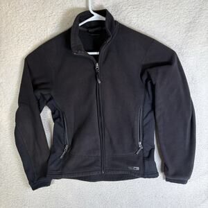 REI Fleece Jacket Womens Small Black Polartec Wind Pro Full Zip Outdoor